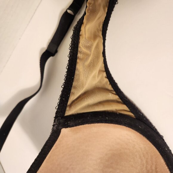 Wacoal Black and Beige Lace Adjustable Straps & Back Bra Brassier Size 34C - Picture 12 of 13